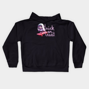 ghost girl skateboarding Kids Hoodie